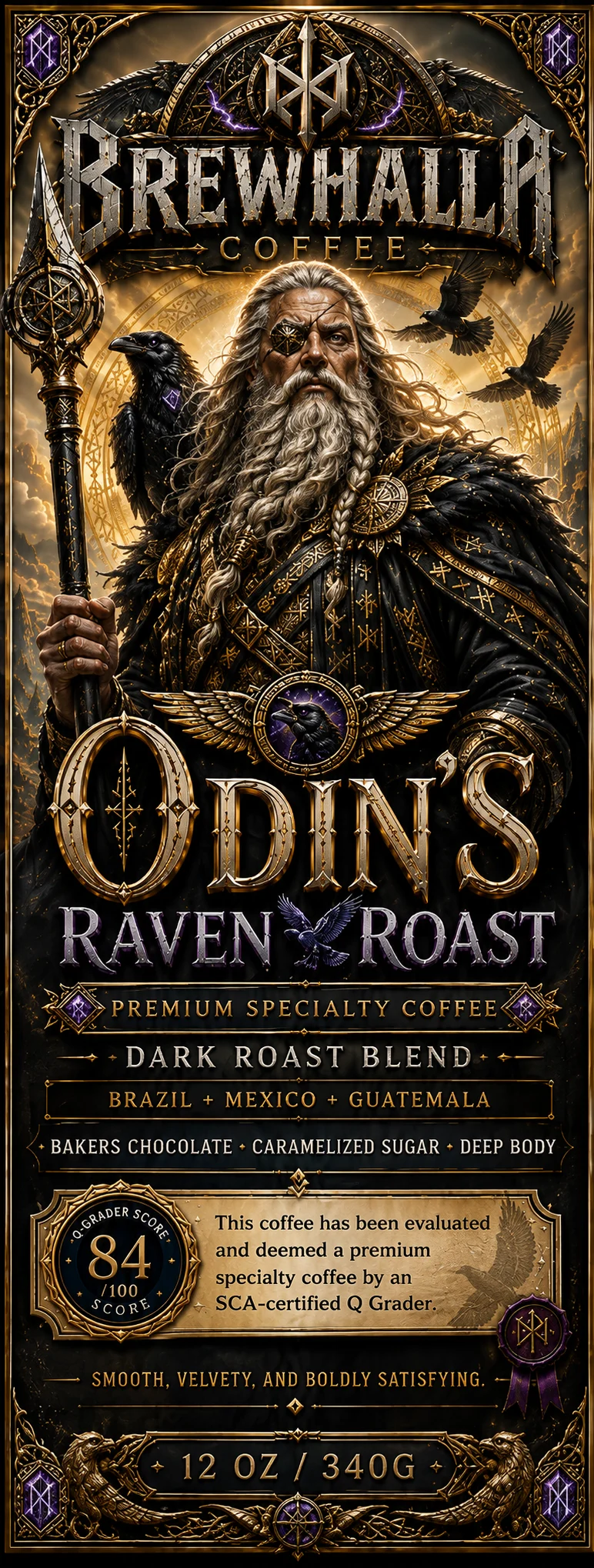 Odin’s Raven Roast coffee bag